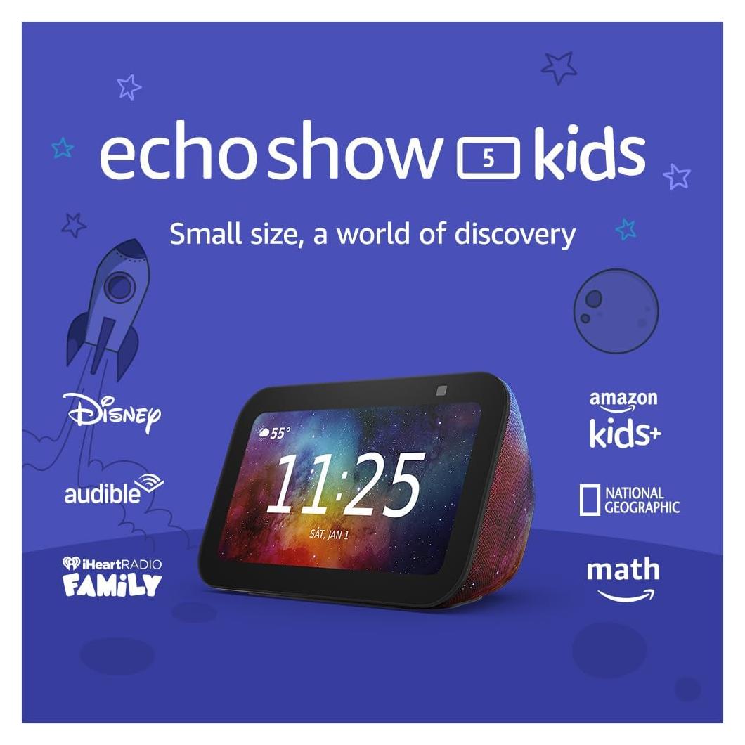Amazon Echo Show 5 Kids (newest model), Designed for kids, with parental controls, Includes 1 year of Amazon Kids+, Galaxy