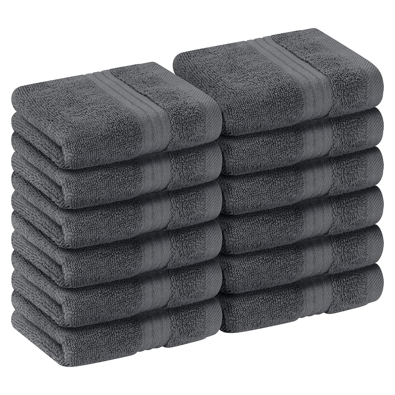 Juego de Paños de Baño Utopia 30x30 cm 600 GSM 100% Algodón Gris