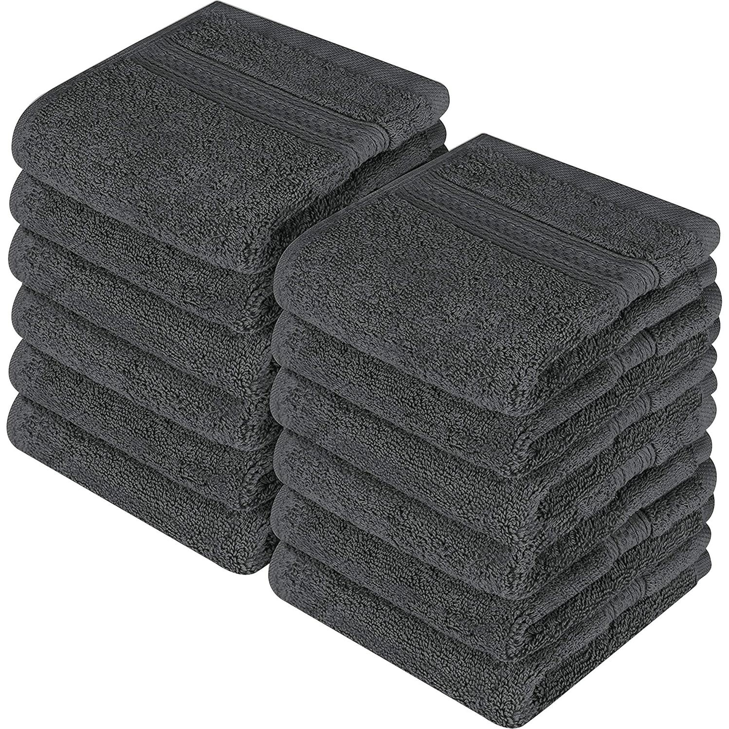 Juego de Paños de Baño Utopia 30x30 cm 600 GSM 100% Algodón Gris