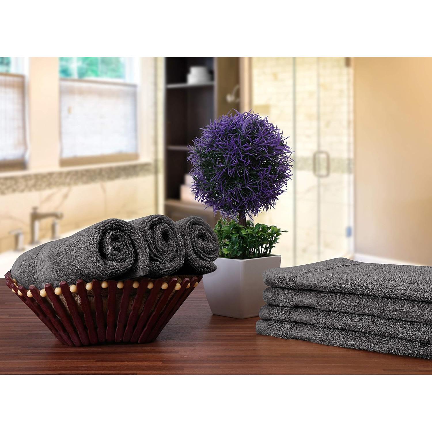 Juego de Paños de Baño Utopia 30x30 cm 600 GSM 100% Algodón Gris