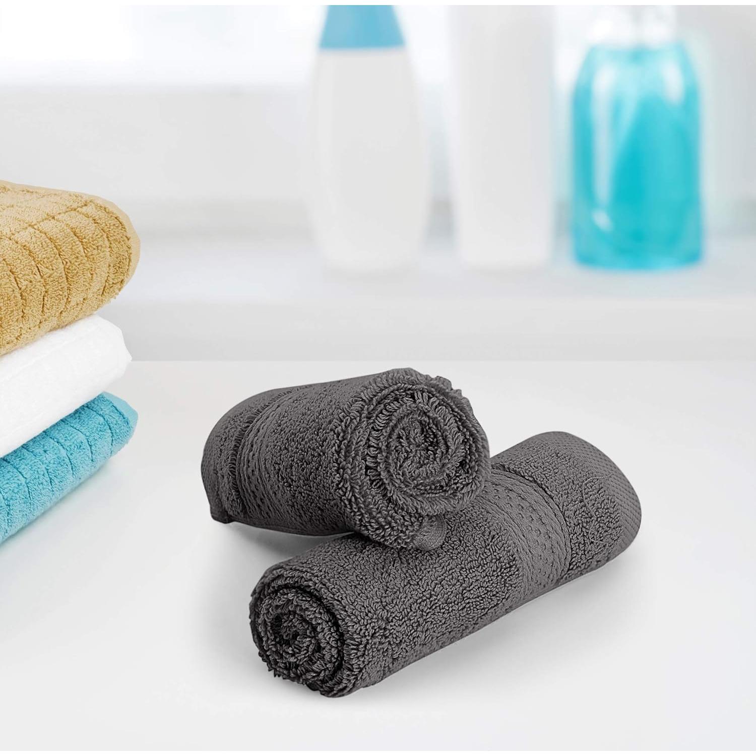 Juego de Paños de Baño Utopia 30x30 cm 600 GSM 100% Algodón Gris