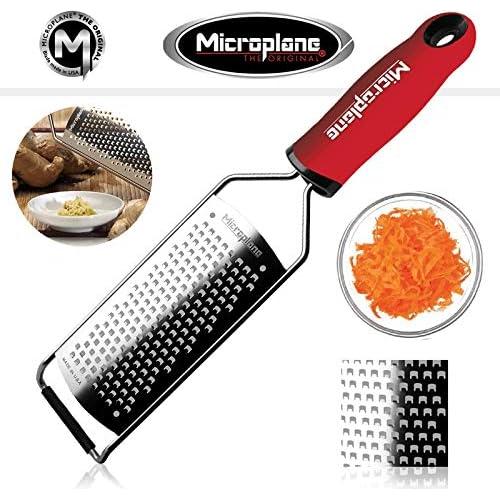 Rallador de Queso Microplane Gourmet Rojo Grueso 30.48 cm