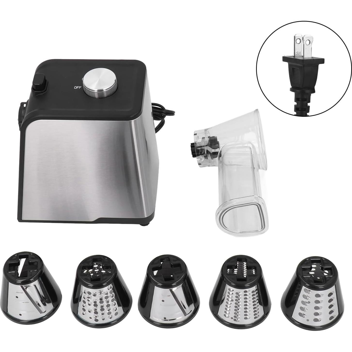 Cortador de Verduras Eléctrico ZJchao 250W 5 en 1 con 5 Cuchillas