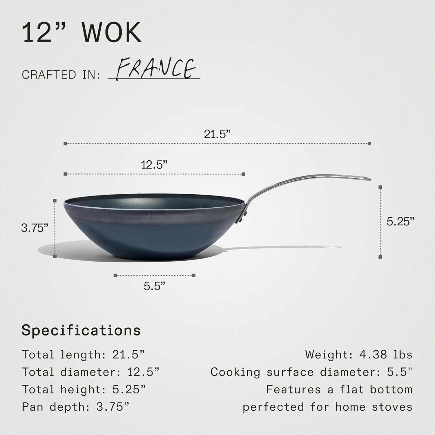 Wok Made In Acero al Carbono 31.75 cm Compatible Inducción