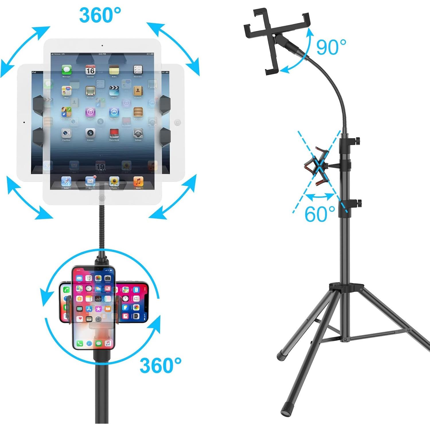 Soporte de trípode LIUGAST para iPad 65 pulgadas 360°