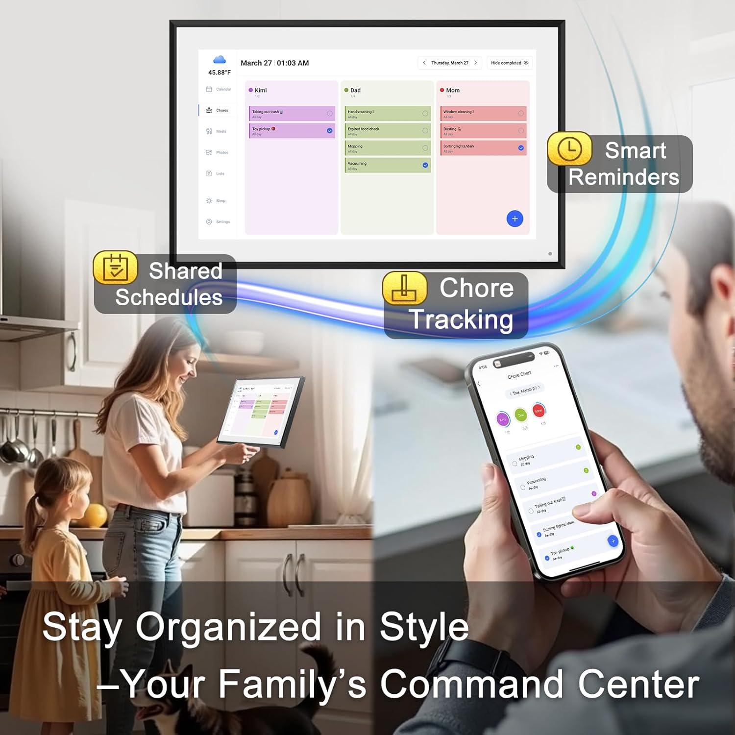 Calendario Digital Inteligente 10.1" Herncptar Pantalla Táctil