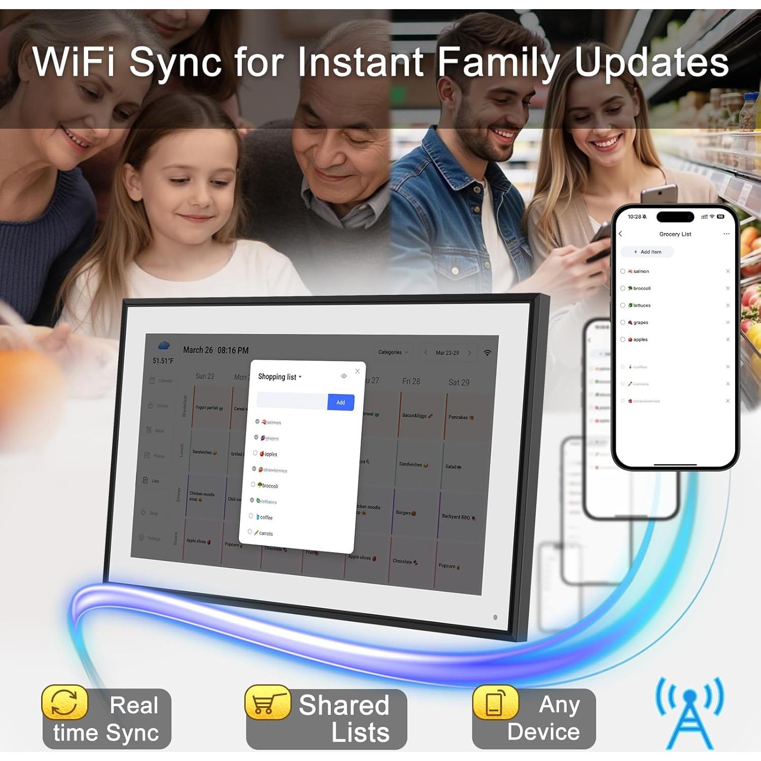 Calendario Digital Inteligente 10.1" Herncptar Pantalla Táctil