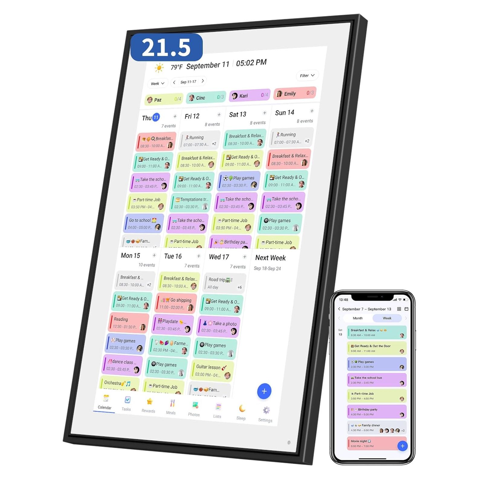 Calendario Digital de Pared 21.5" Herncptar Pantalla Táctil