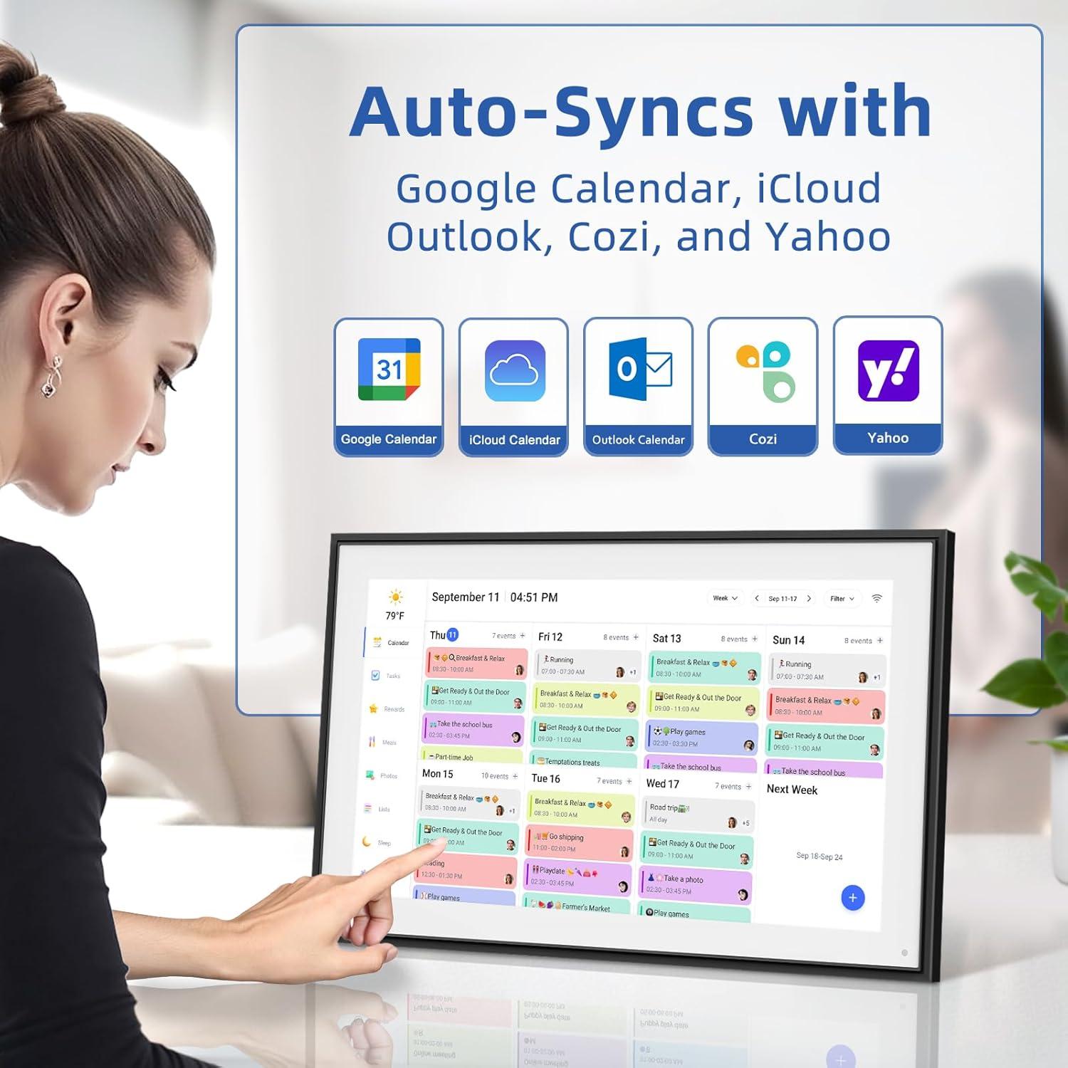 Calendario Digital de Pared 21.5" Herncptar Pantalla Táctil