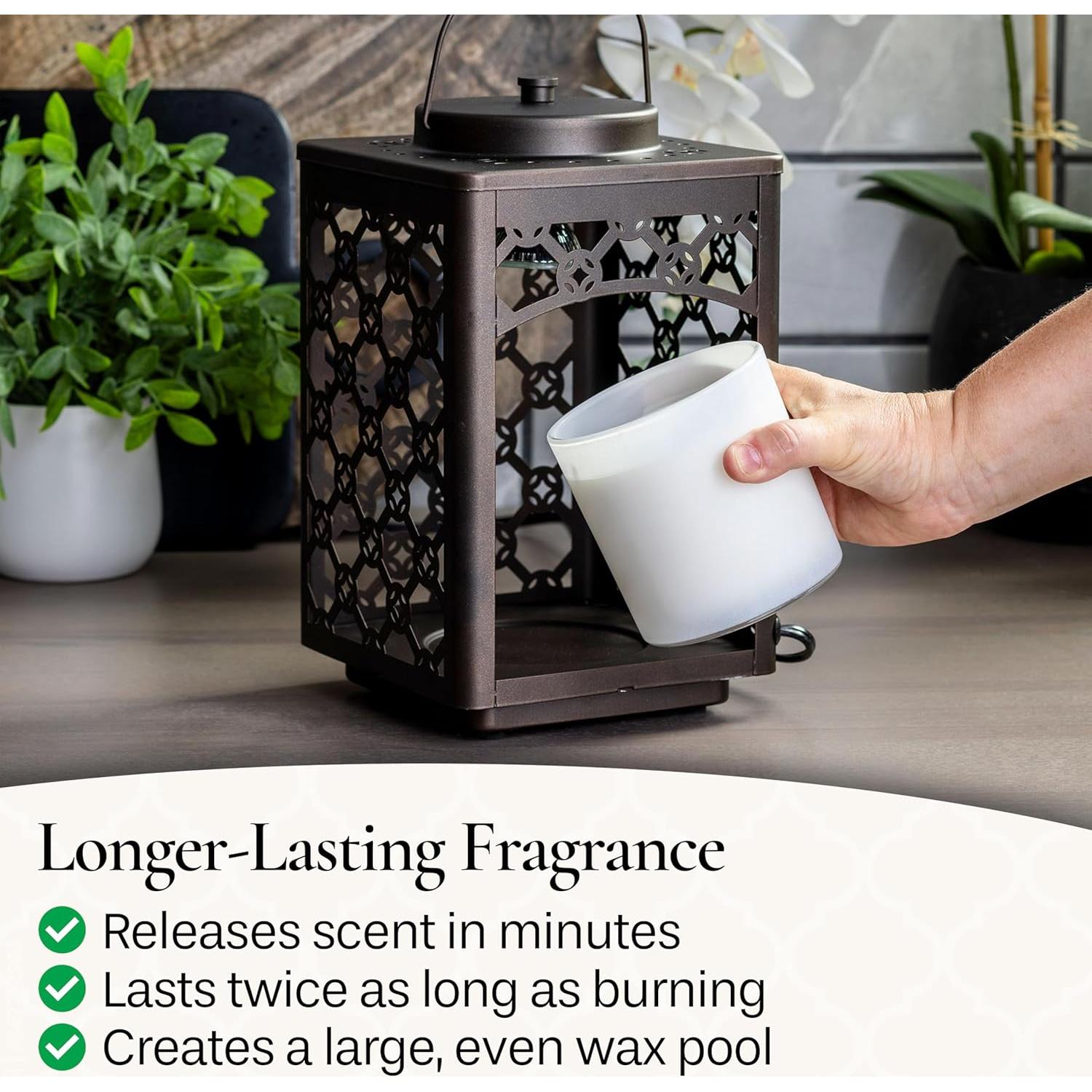 Calentador de Velas Candle Warmers Jardín 15 cm Bronce Geométrico