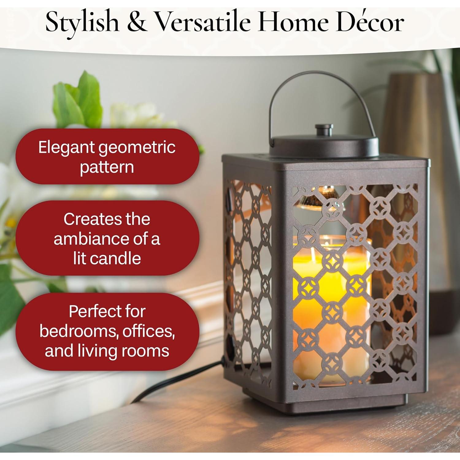 Calentador de Velas Candle Warmers Jardín 15 cm Bronce Geométrico