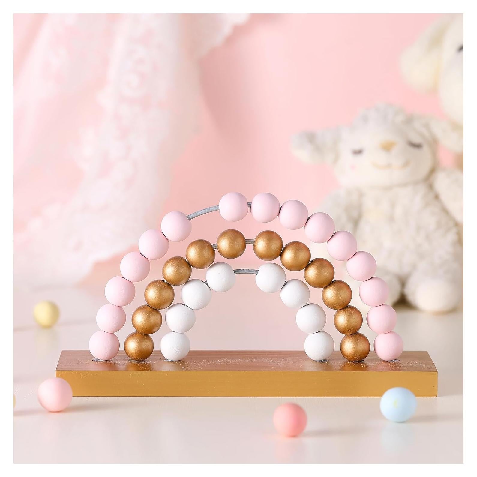 Estantería de Madera Arcoíris Arrowbash 22x12.7 cm Rosa Dorado