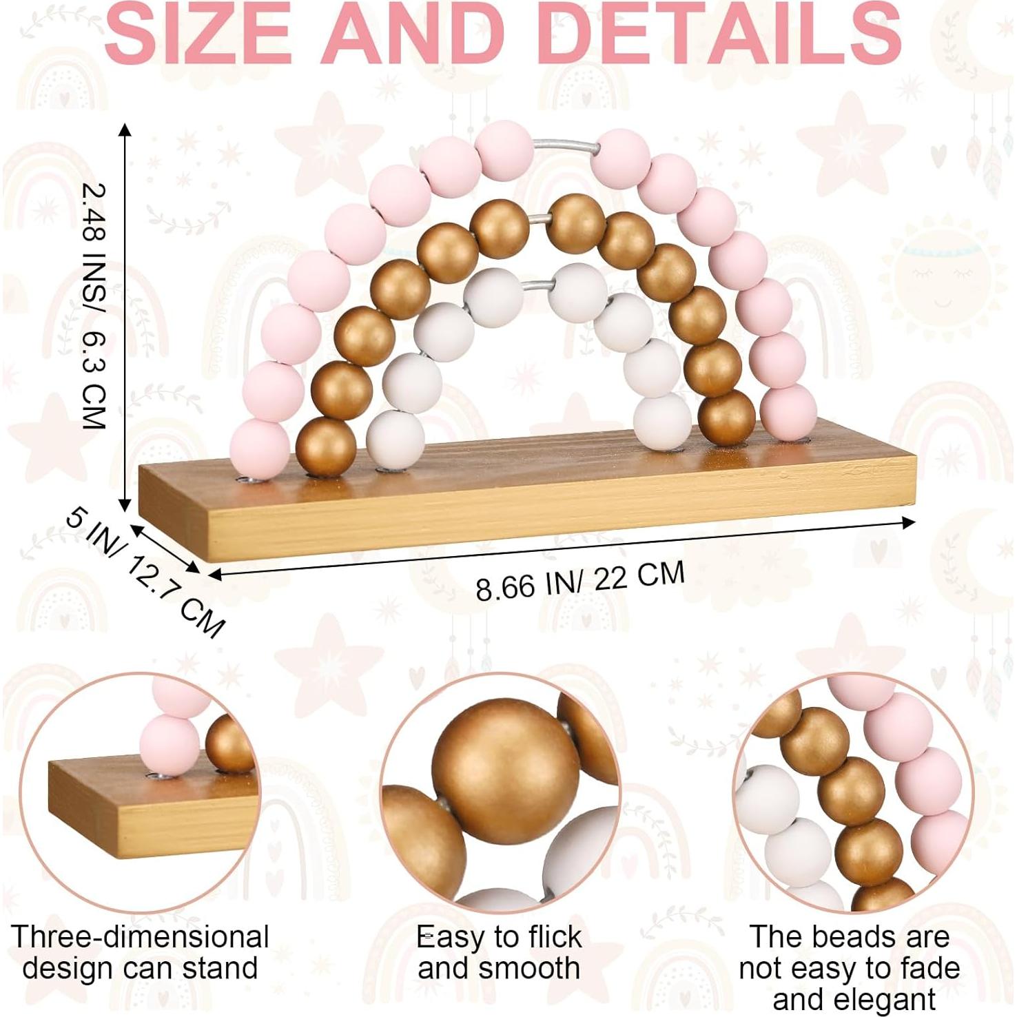 Estantería de Madera Arcoíris Arrowbash 22x12.7 cm Rosa Dorado