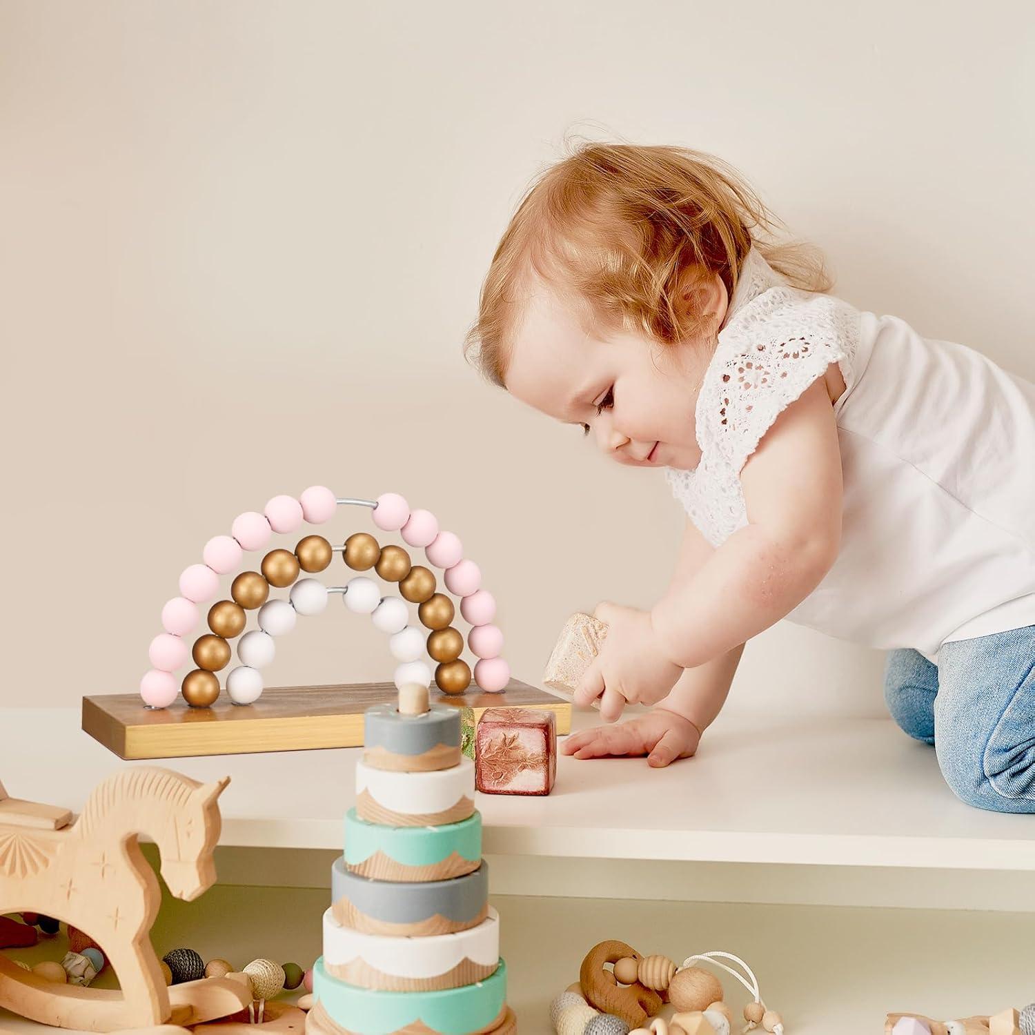 Estantería de Madera Arcoíris Arrowbash 22x12.7 cm Rosa Dorado