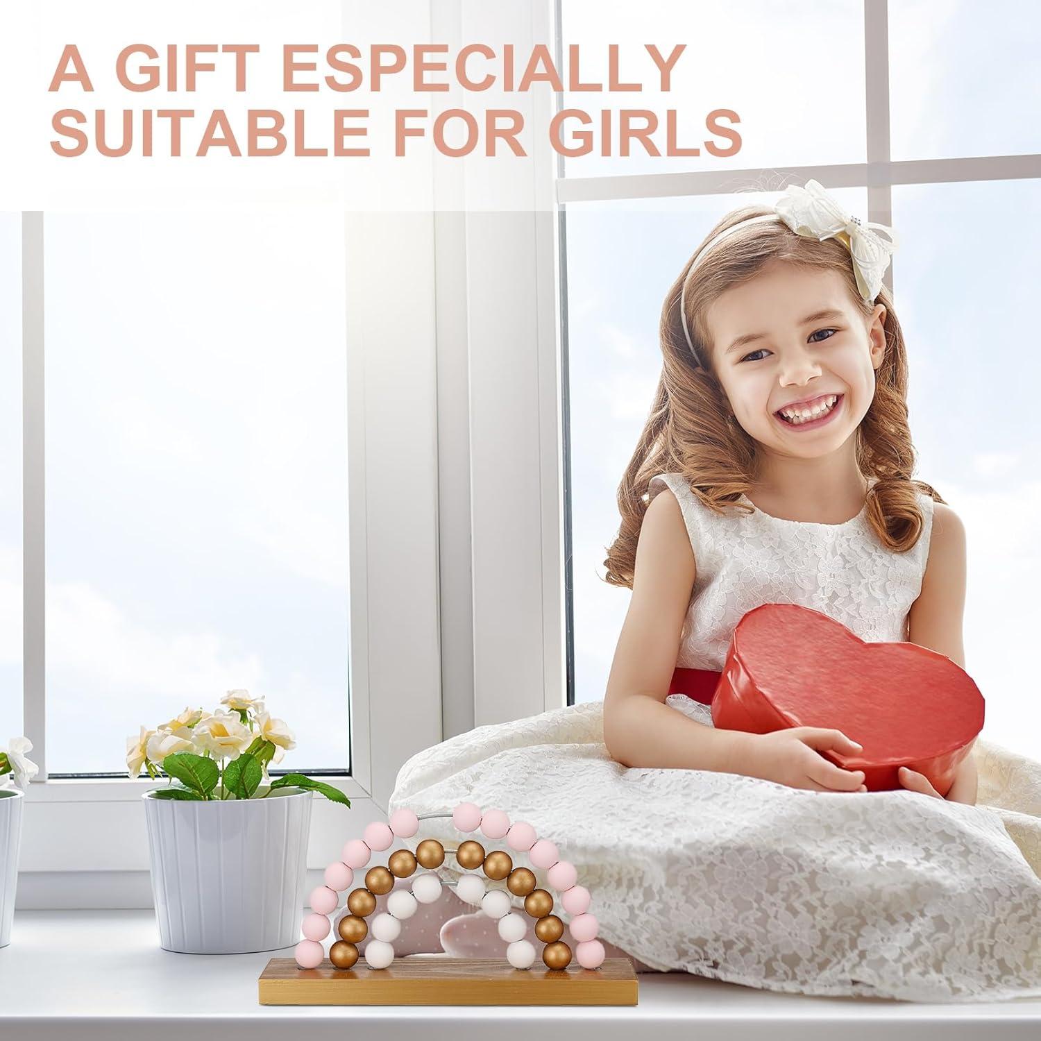 Estantería de Madera Arcoíris Arrowbash 22x12.7 cm Rosa Dorado