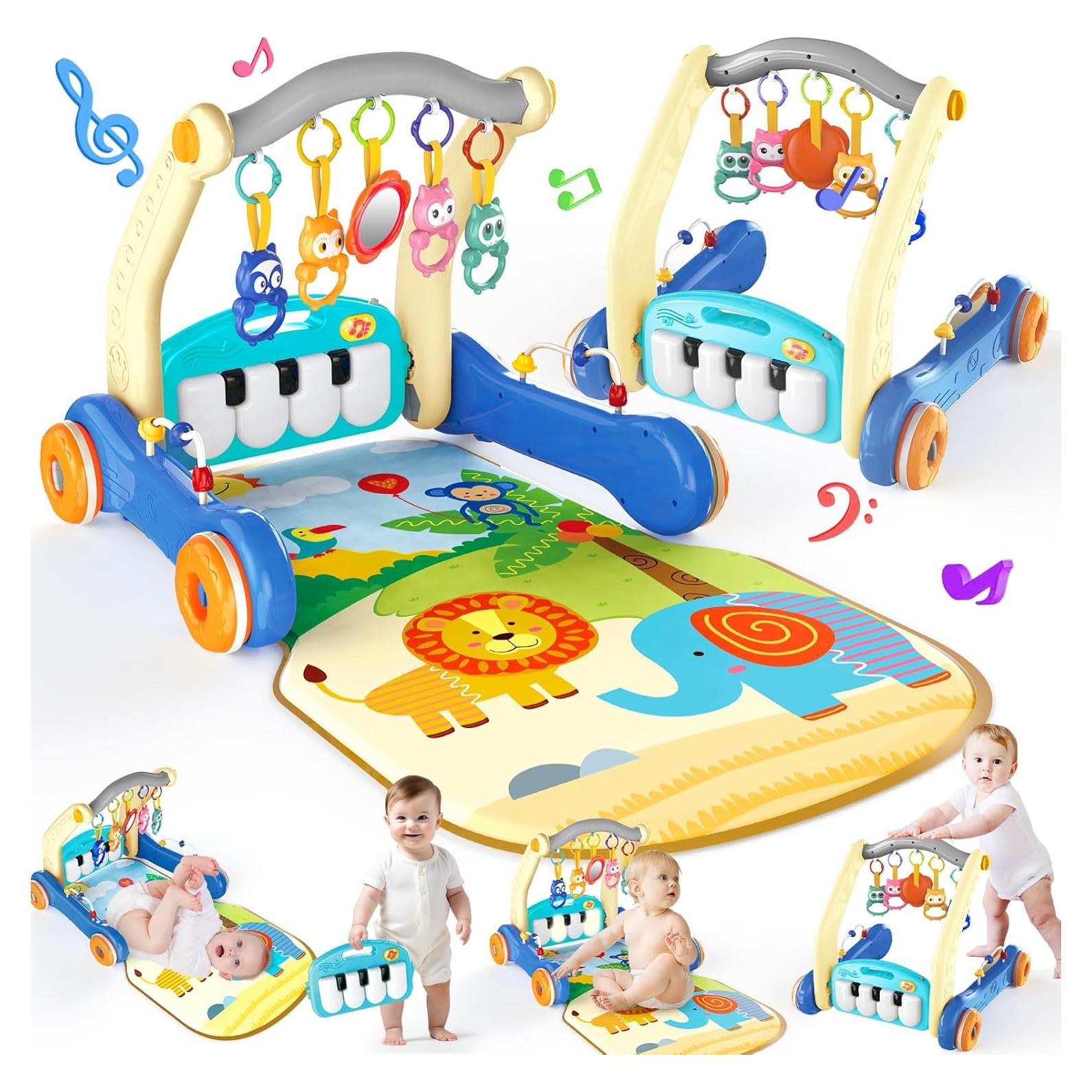 Alfombra de Juego 2 en 1 para Bebés Andador y Gimnasio Musical