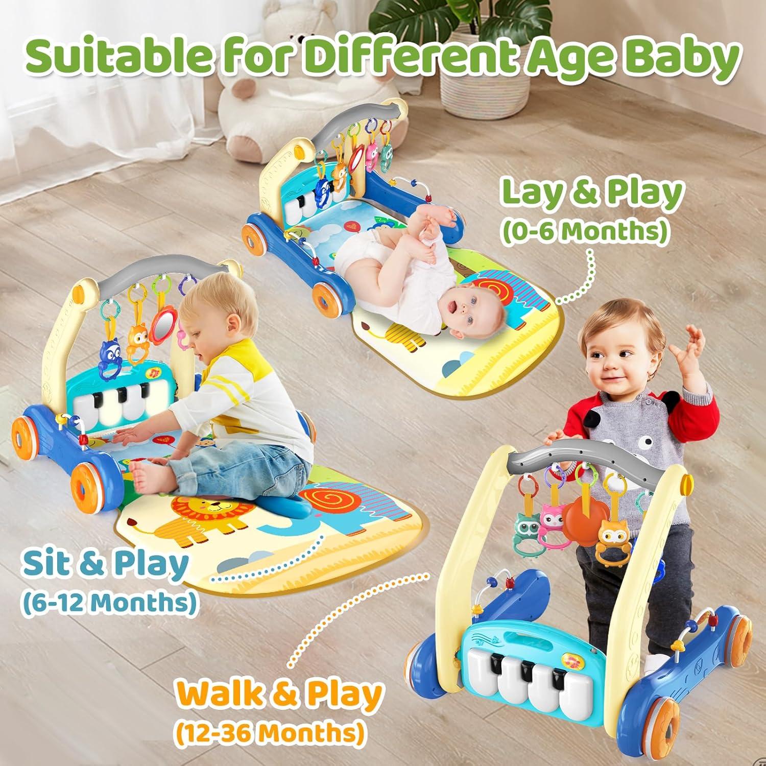Alfombra de Juego 2 en 1 para Bebés Andador y Gimnasio Musical