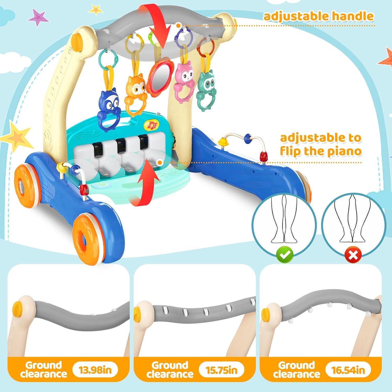 Alfombra de Juego 2 en 1 para Bebés Andador y Gimnasio Musical