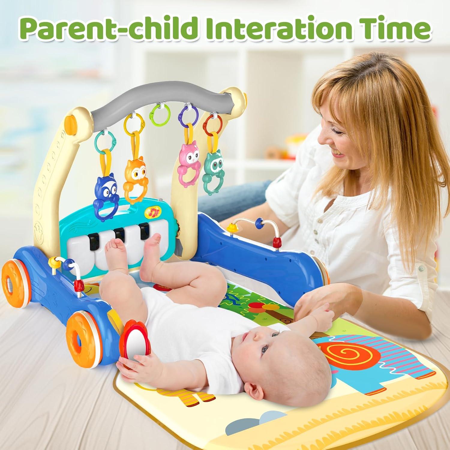 Alfombra de Juego 2 en 1 para Bebés Andador y Gimnasio Musical