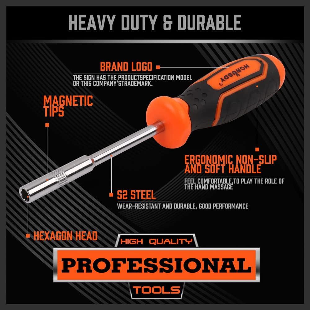 Adaptador de Bit Magnético 1/4" HORUSDY 2 Piezas 90mm y 210mm