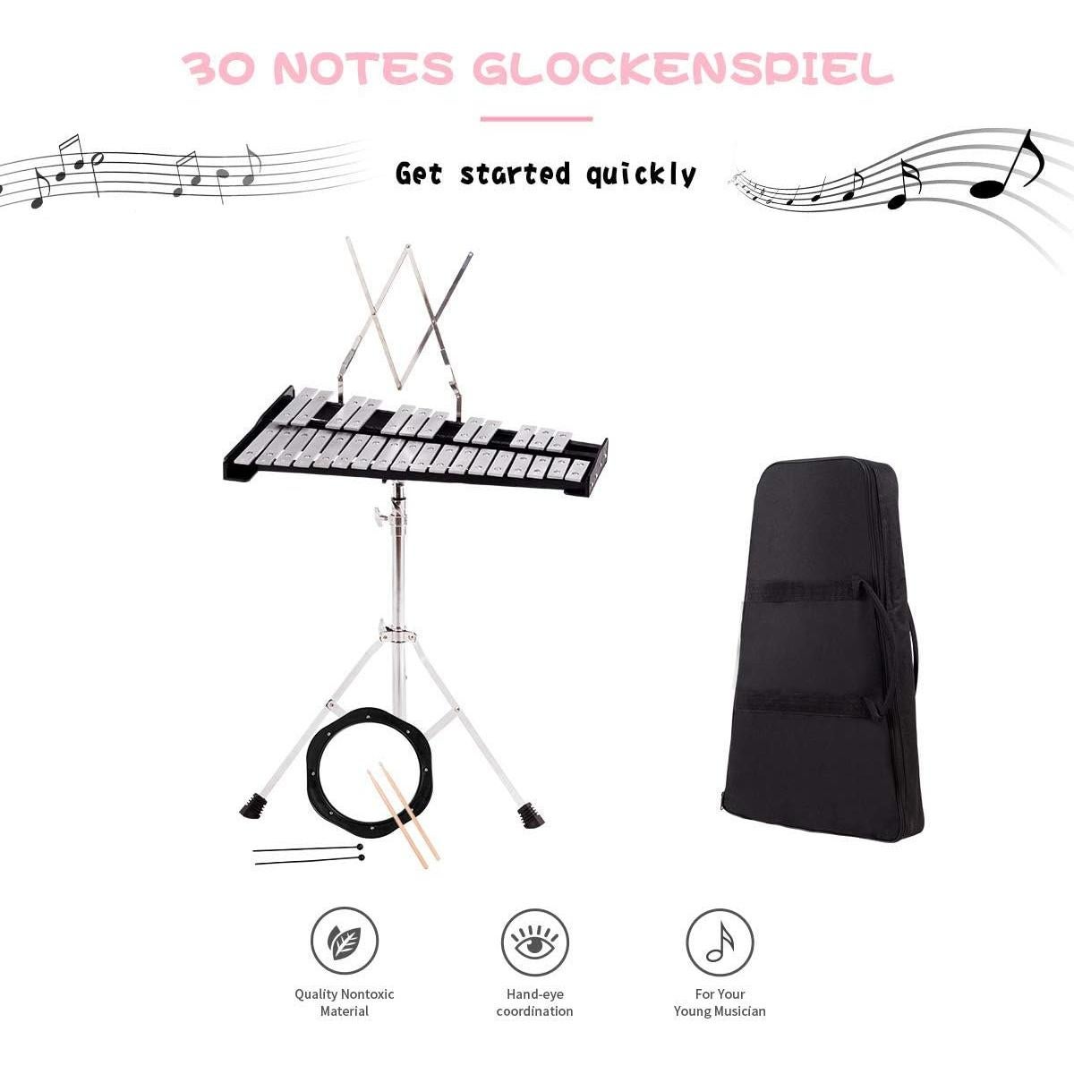 Kit de Campanas Glockenspiel Giantex 30 Notas con Soporte y Funda