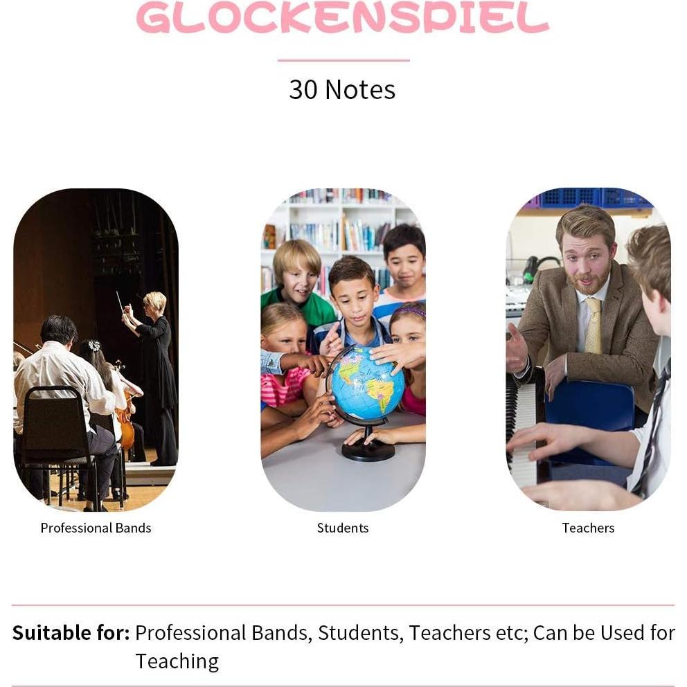 Kit de Campanas Glockenspiel Giantex 30 Notas con Soporte y Funda