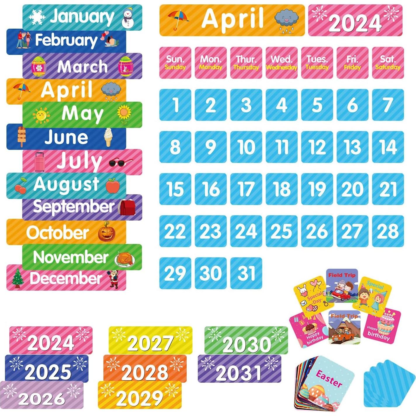 Calendario Educativo REGELETO 44 Bolsillos Negro 63.5x61cm