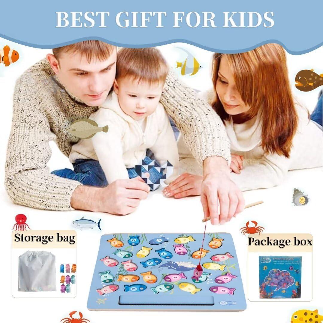 Juego de Pesca Magnético de Madera CleCoCenCir para Alfabeto