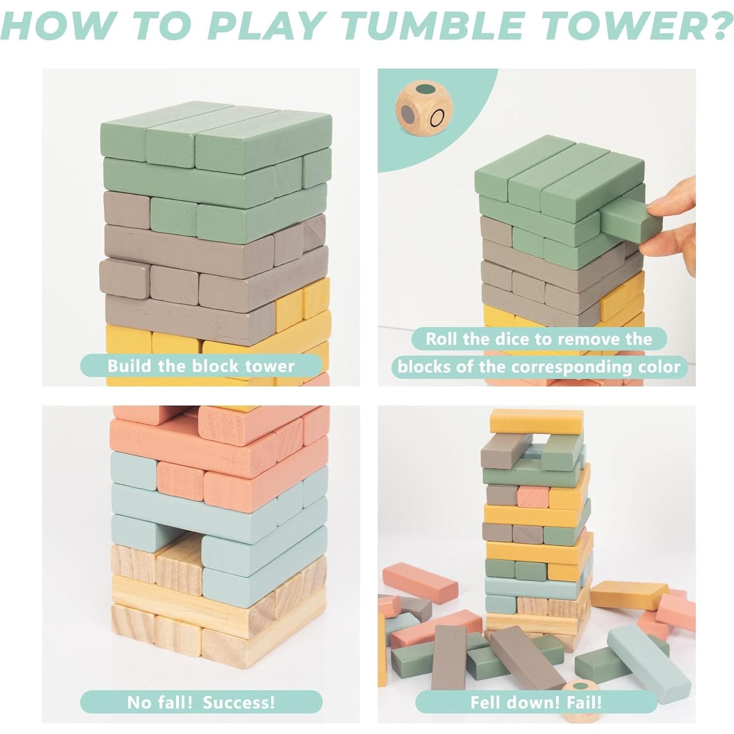 Juego de Bloques Apilables de Madera 48PCS Woodenfun