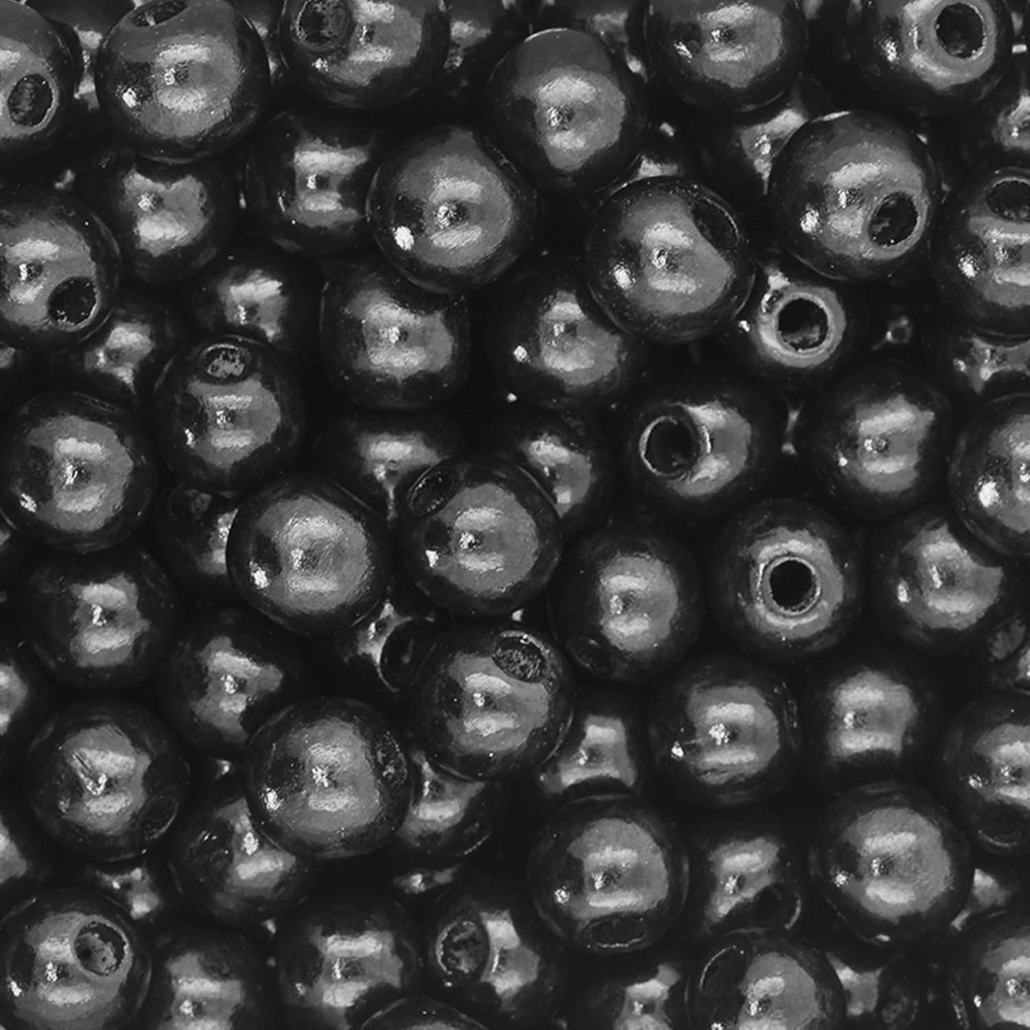Perlas de Madera Redondas Negras 6mm Mandala Crafts 2000 Piezas