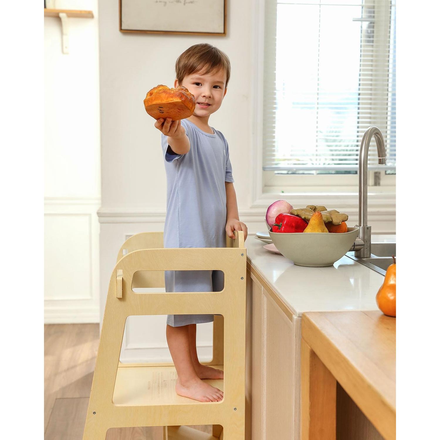 Torre de Madera Montessori Ajustable Lauon para Niños 81.6 kg