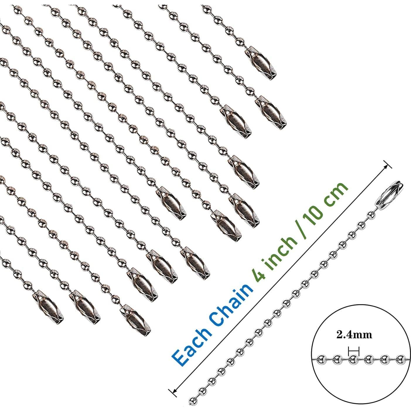 150 Cadenas de Perlas de Acero Inoxidable 10 cm Wayilea