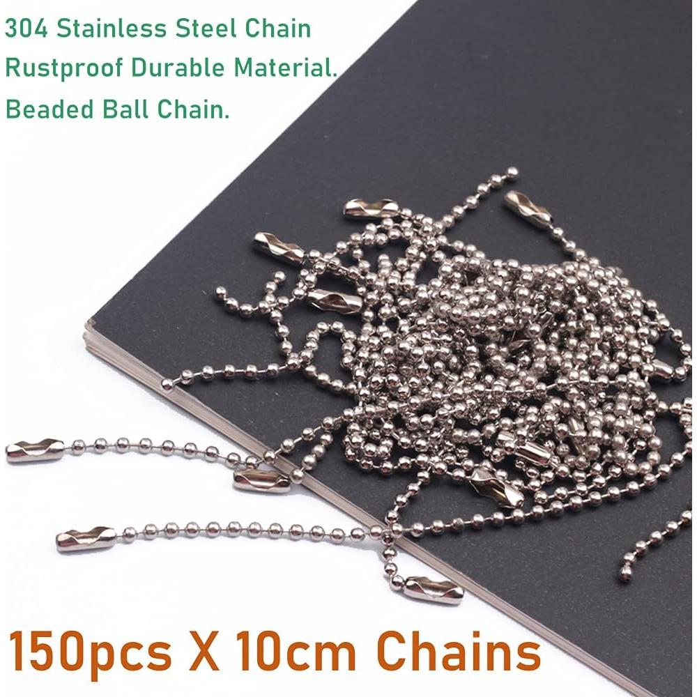 150 Cadenas de Perlas de Acero Inoxidable 10 cm Wayilea