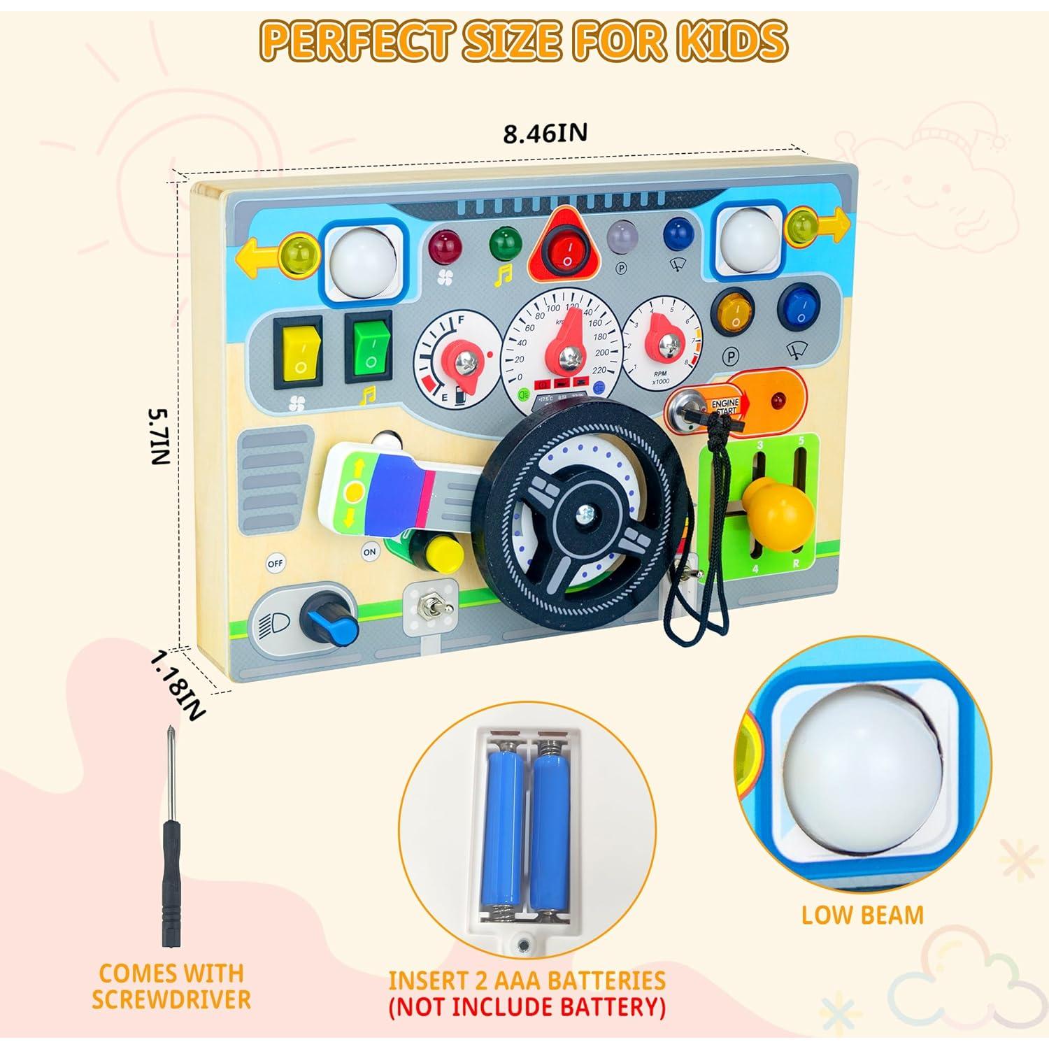 Tablero Ocupado Montessori con Luz LED - Juguete Educativo 1-3 Años