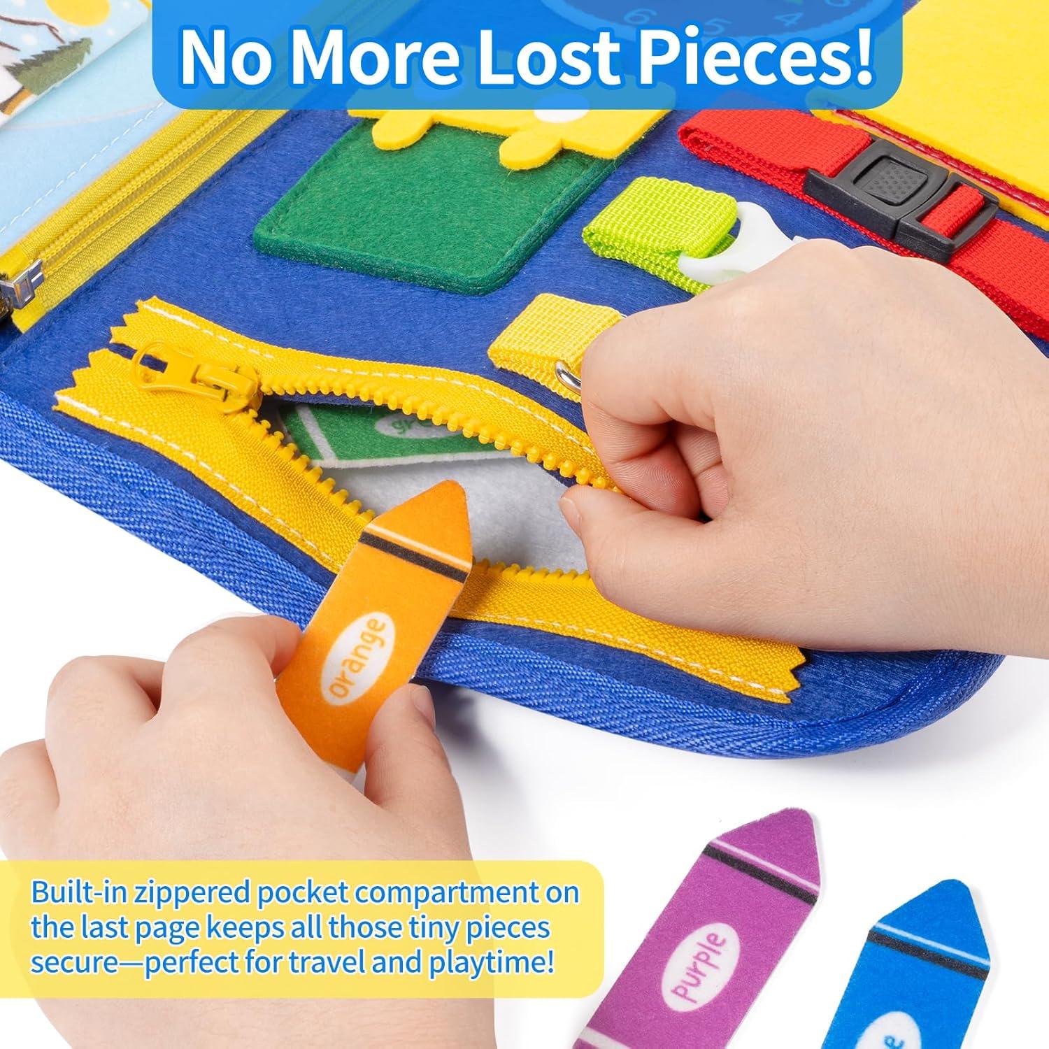 Tablero Ocupado Montessori Issray 12 Páginas Azul 1-4 Años