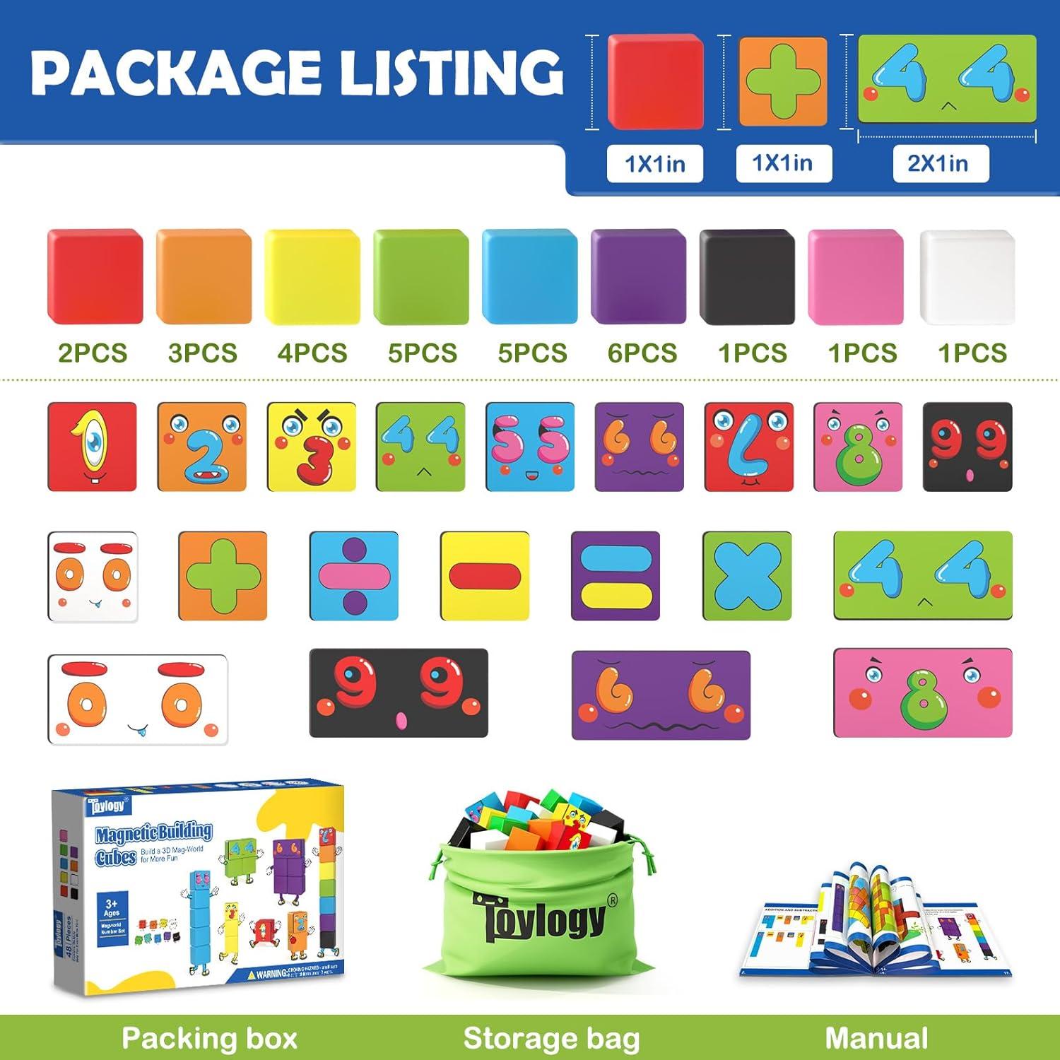 Bloques Magnéticos Toylogy Edición Mundial 48 Piezas