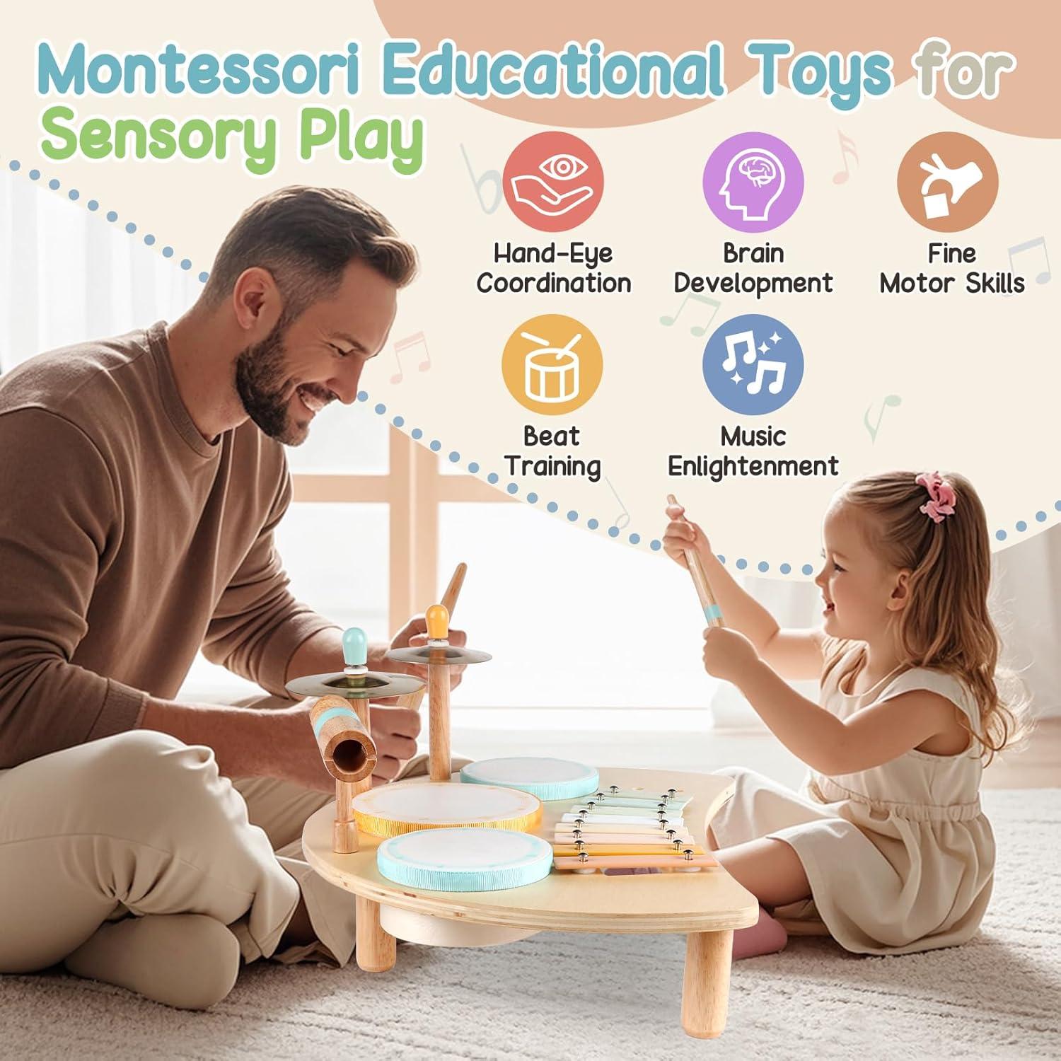 Juego de Batería Montessori Rmischolar para Niños 1-3 Años