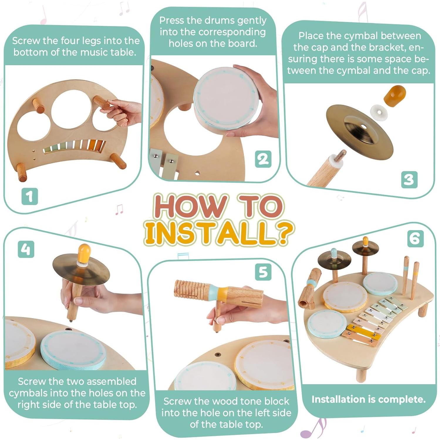 Juego de Batería Montessori Rmischolar para Niños 1-3 Años