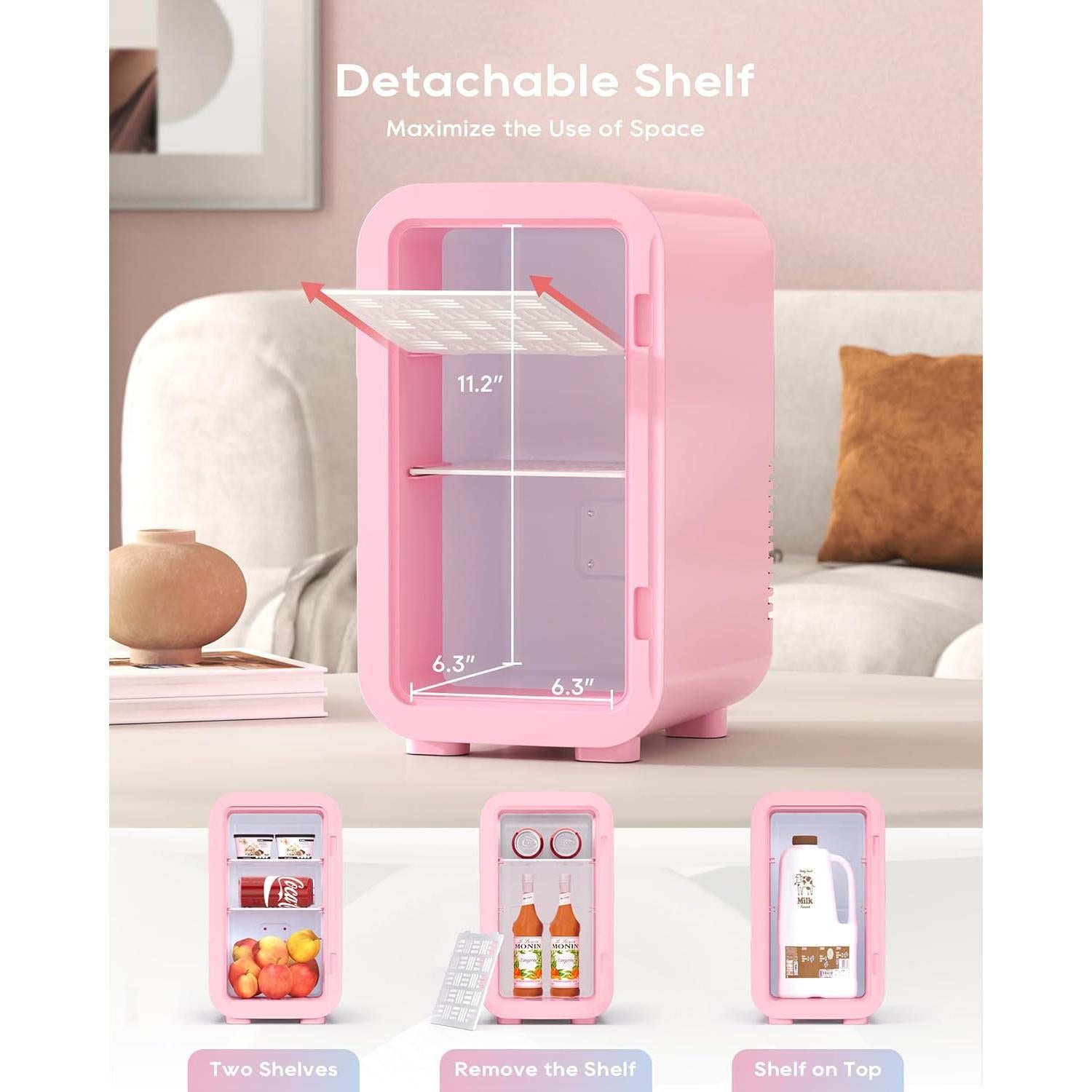 Mini Nevera BEICHEN 6L Rosa Portátil Enfriador y Calentador