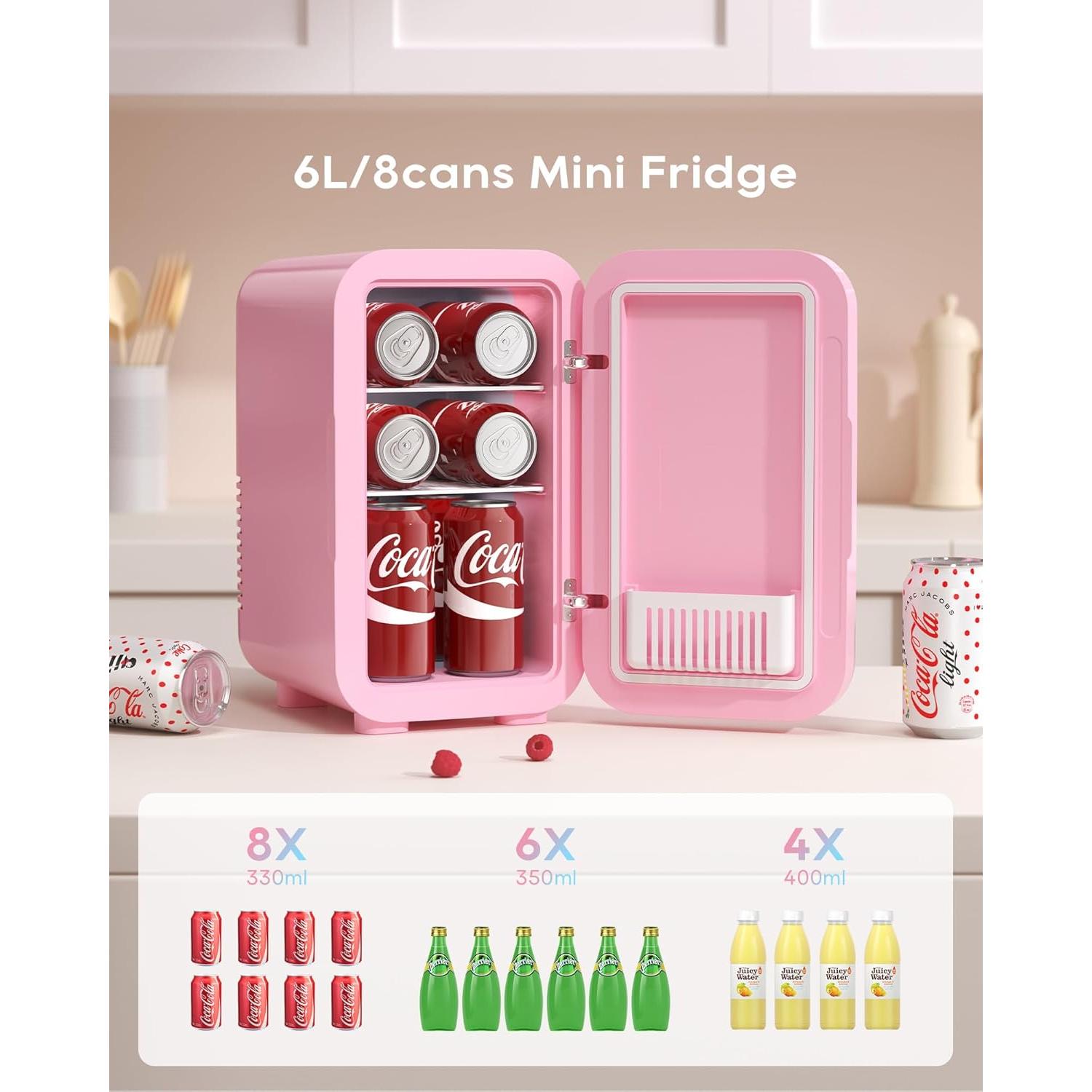 Mini Nevera BEICHEN 6L Rosa Portátil Enfriador y Calentador