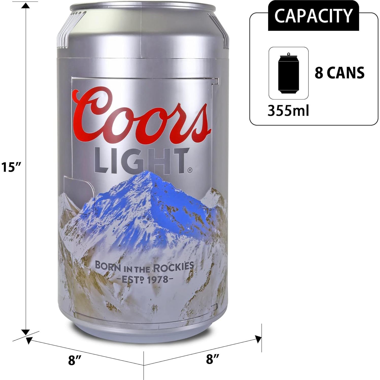 Refrigerador Mini Coors Light 5.4L - Enfriador Portátil 12V/110V