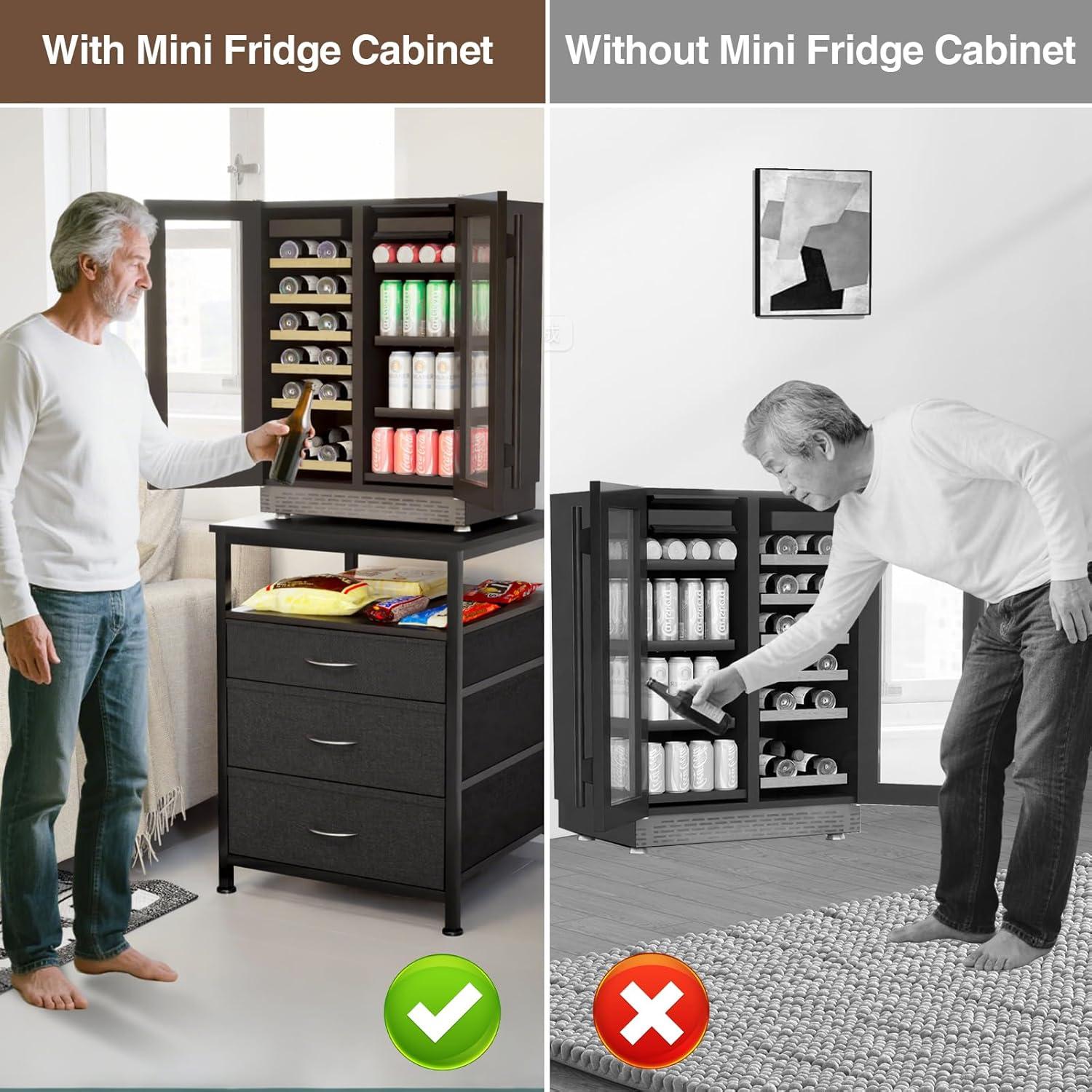 Mesa para Mini Nevera AQQHSAIN con Estante y 3 Cajones