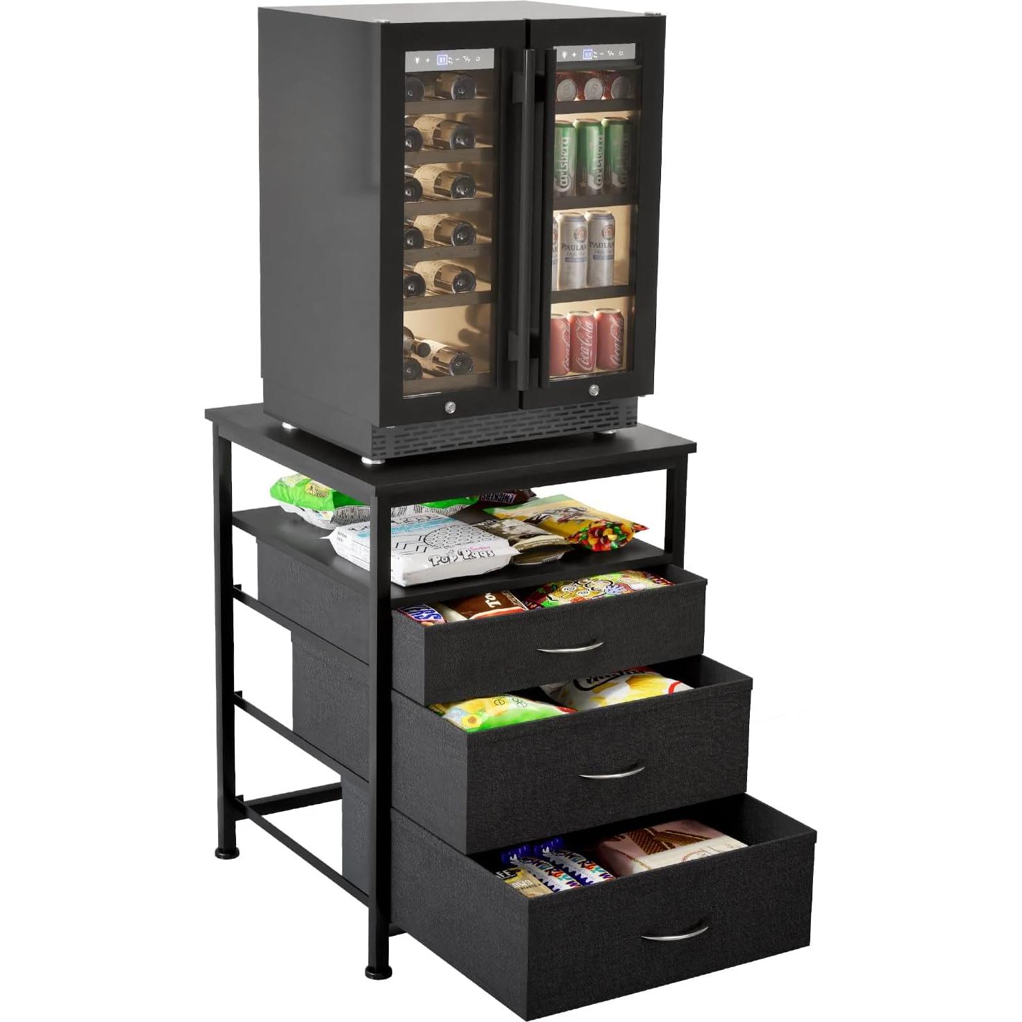 Mesa para Mini Nevera AQQHSAIN con Estante y 3 Cajones