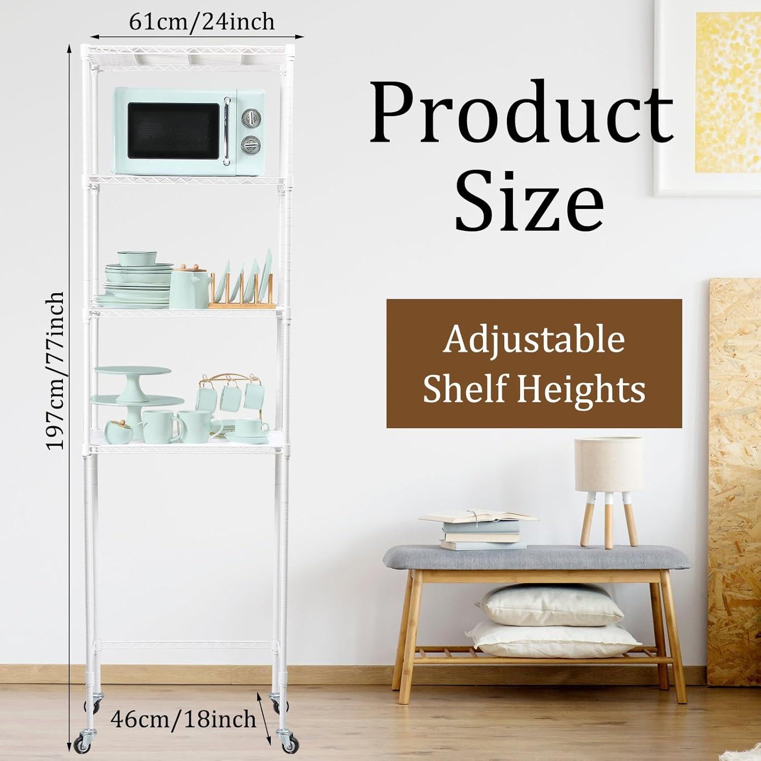 Estante para Mini Nevera Huwena SHY1389 4 Niveles Ajustable Blanco