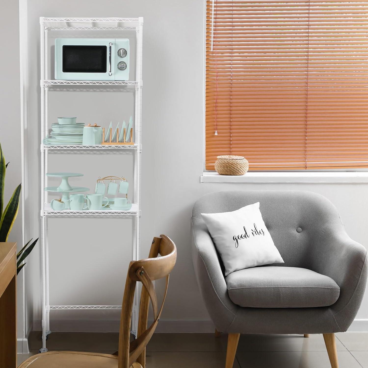 Estante para Mini Nevera Huwena SHY1389 4 Niveles Ajustable Blanco