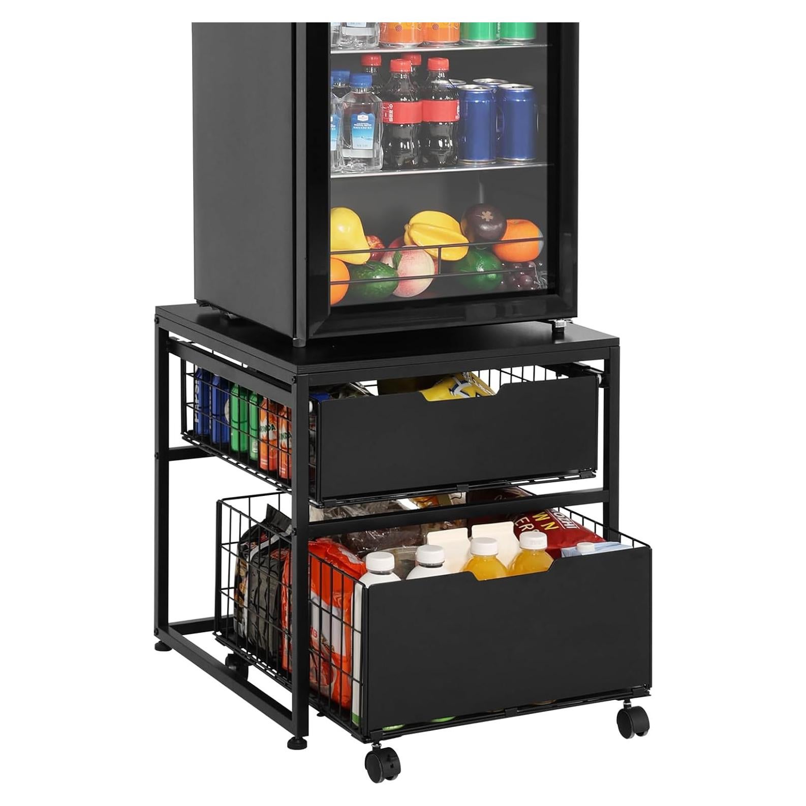 Soporte para Mini Nevera Kokorona con Cajón Negro 55.88 cm