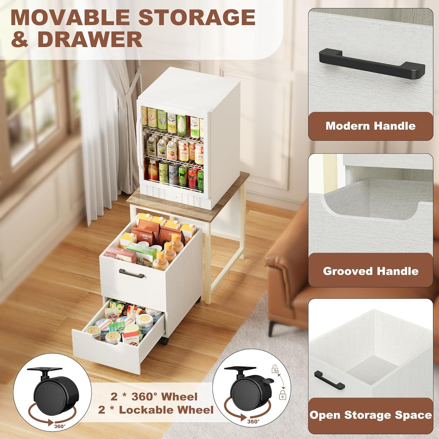 Soporte para Mini Nevera Rresyet FS02 con Gabinete Móvil 2 en 1