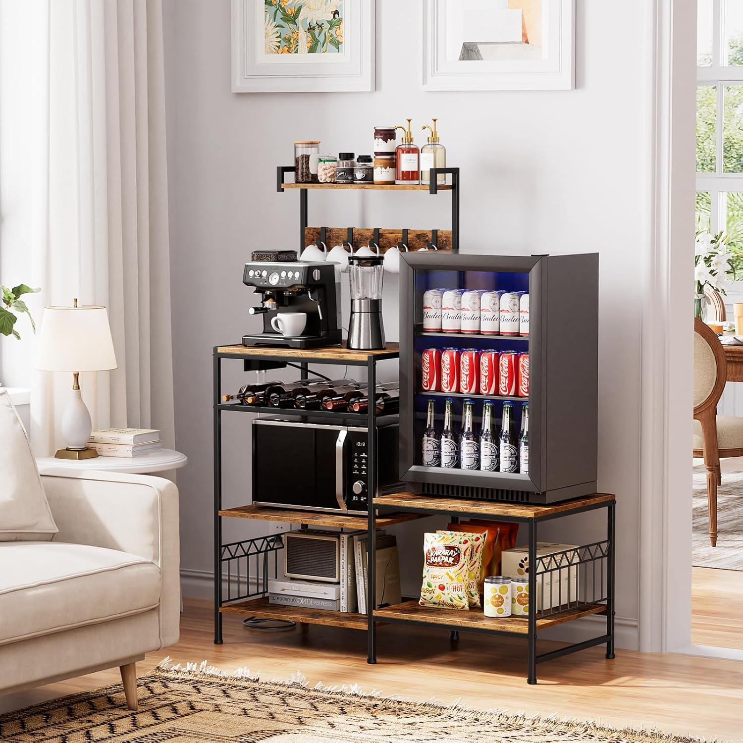 Soporte Portin para Mini Nevera y Microondas - 5 Estantes, 2 USB