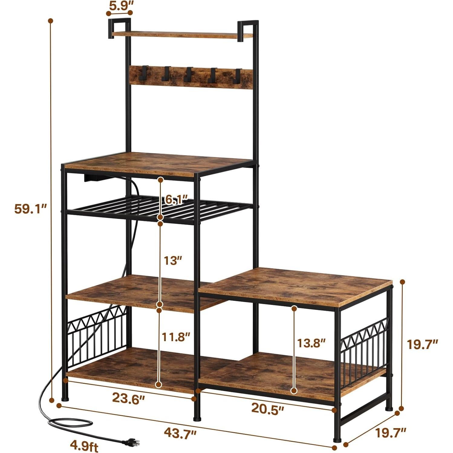 Soporte Portin para Mini Nevera y Microondas - 5 Estantes, 2 USB