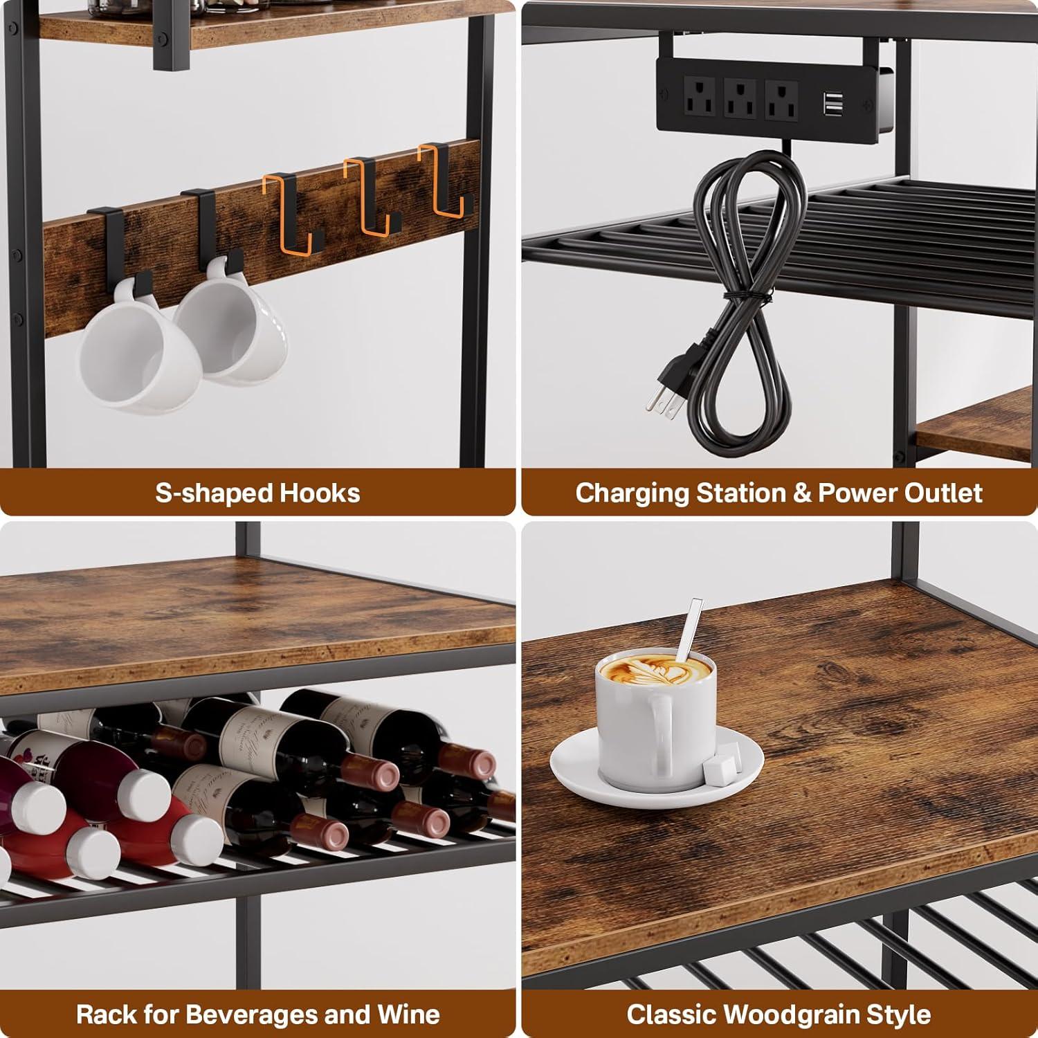 Soporte Portin para Mini Nevera y Microondas - 5 Estantes, 2 USB